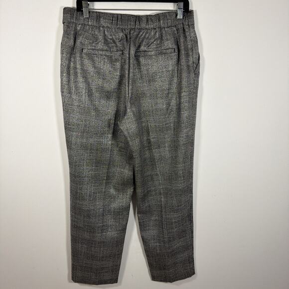 LOFT Ann Taylor Pants Women Large Pull On Black Silver Ankle Trouser Slacks - Picture 6 of 7